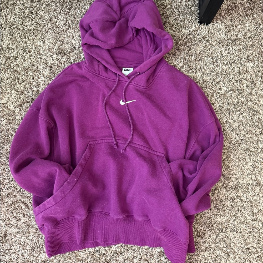 Nike Women's Purple Hoodie Cropped Size S
